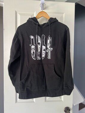 WeAreVillains Hoodie Black Graphic Horror Streetwear Pullover Small